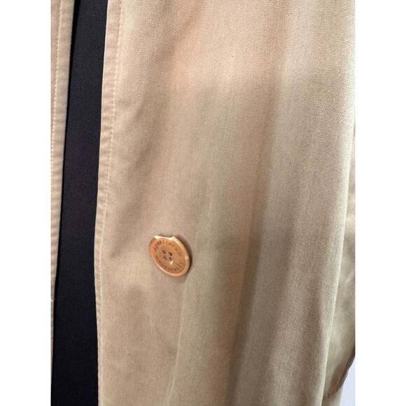 VINTAGE Aquascutum Long Trench Coat 2way Beige Tan Wool Authentic ENGLAND - Picture 6 of 16